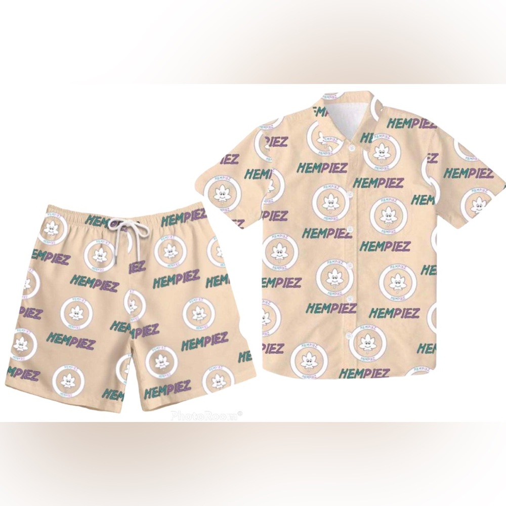 Hemp leaf shorts set